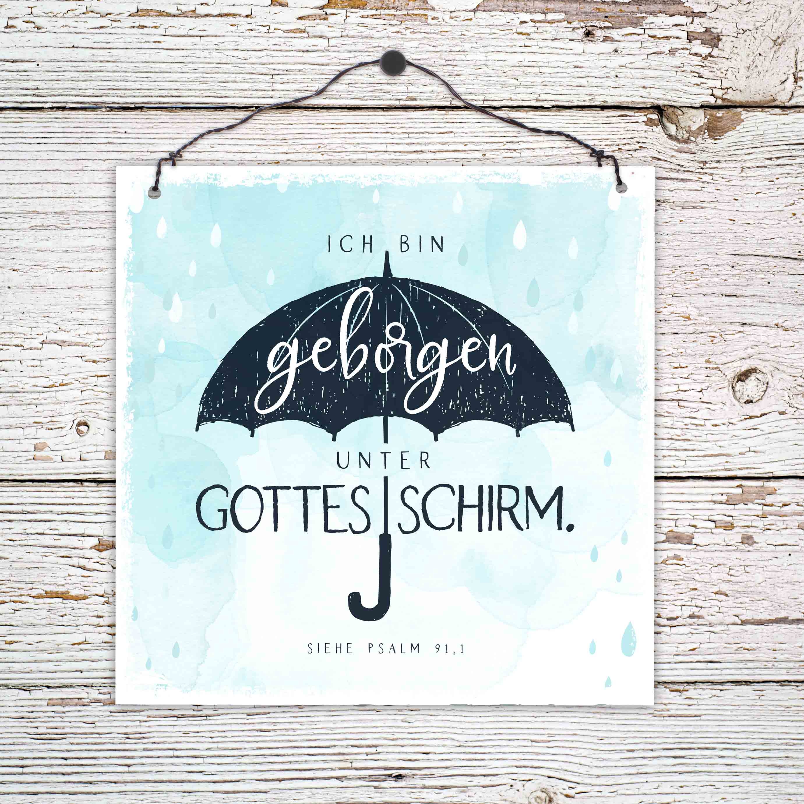 Holzschild klein - Unter Gottes Schirm Holzschild klein - Unter Gottes Schirm