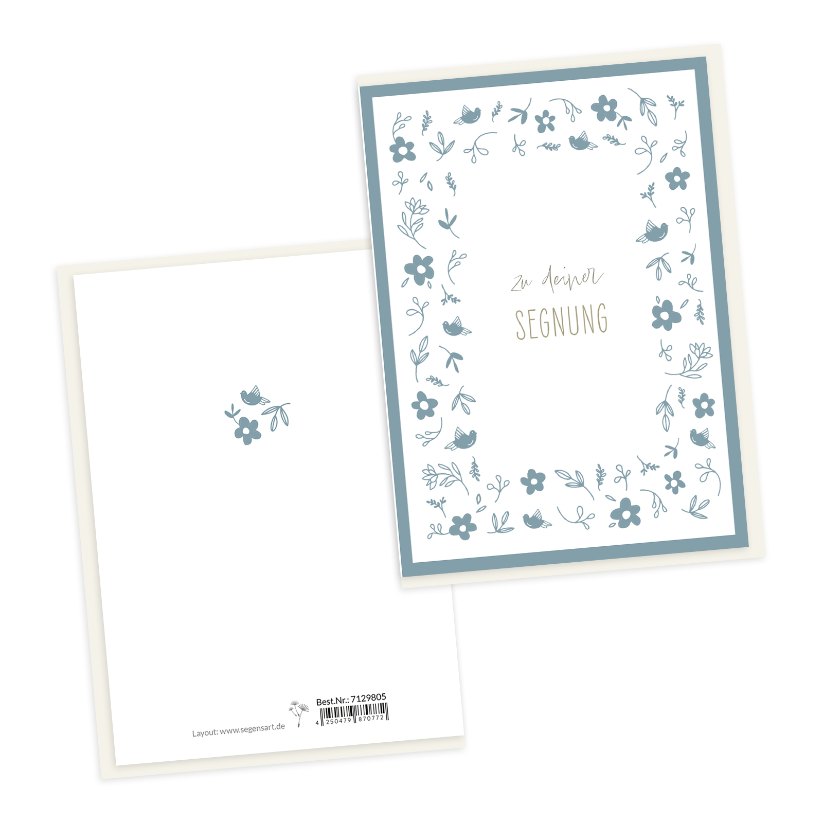 Faltkarte - Zur Segnung (Blumen, aquarell)