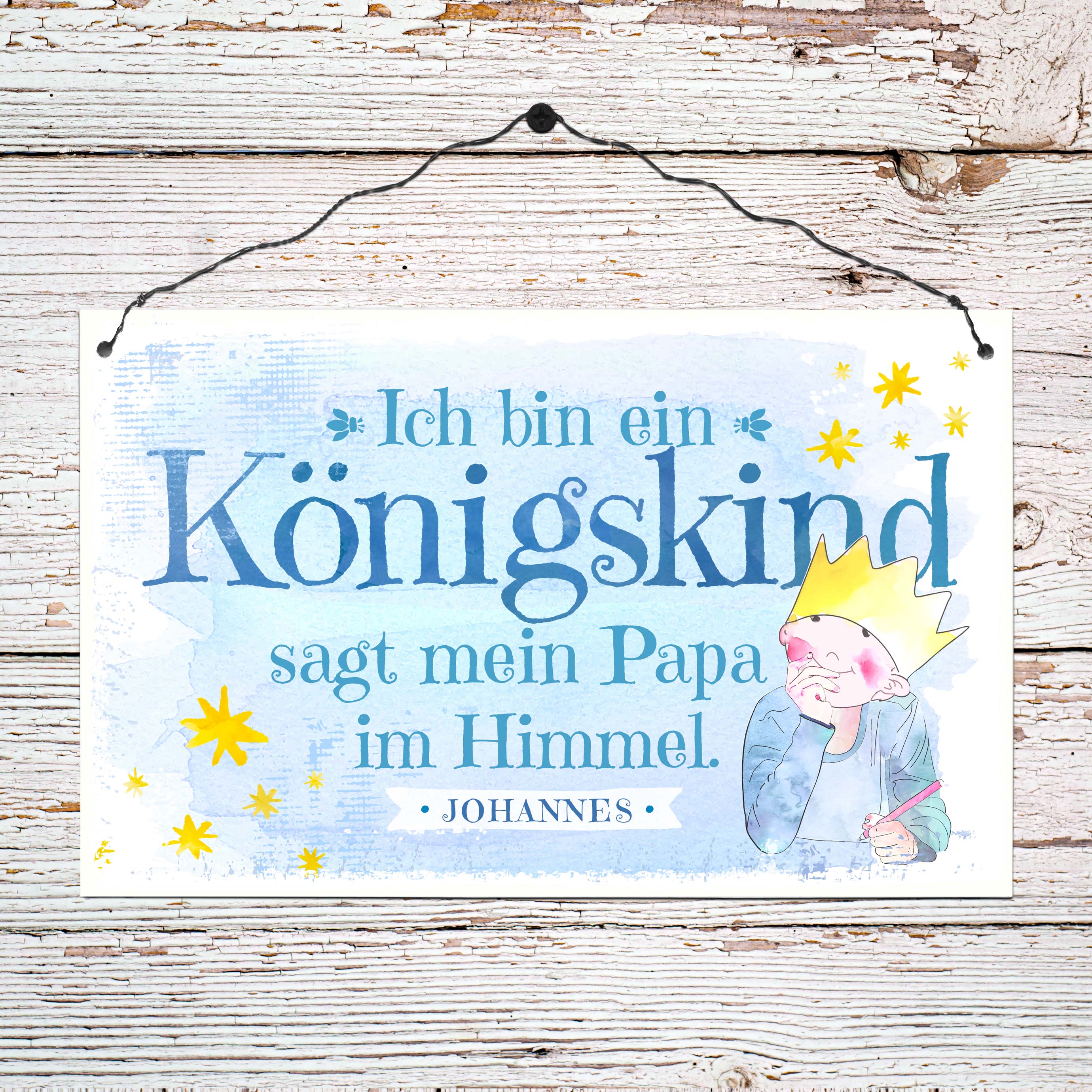 Persönliches Holzschild groß - Königskind Persönliches Holzschild groß - Königskind