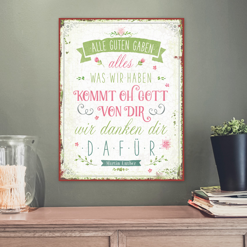 Metallschild groß - Gute Gaben Metallschild groß - Gute Gaben