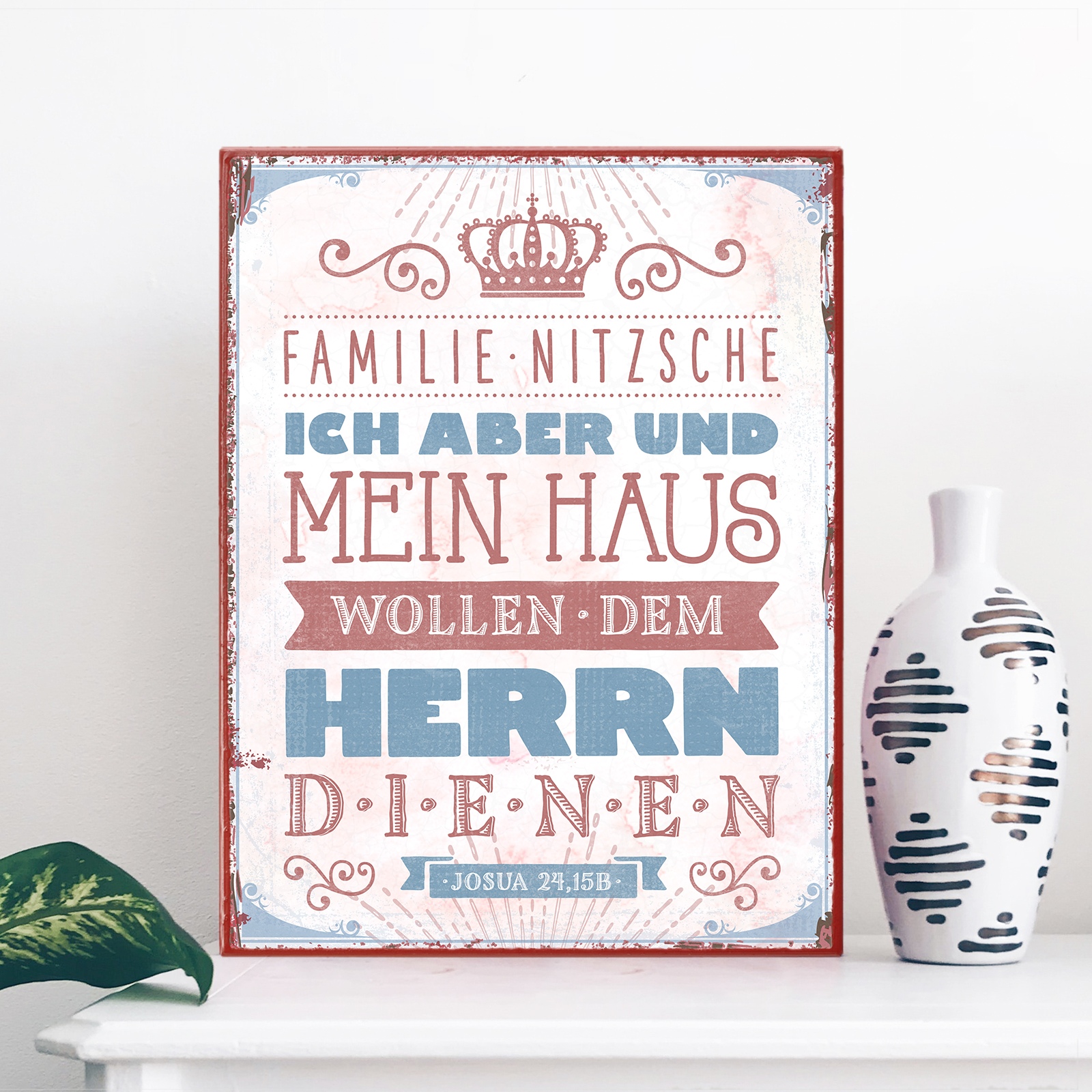 Persönliches Metallschild groß - Ich aber und mein Haus