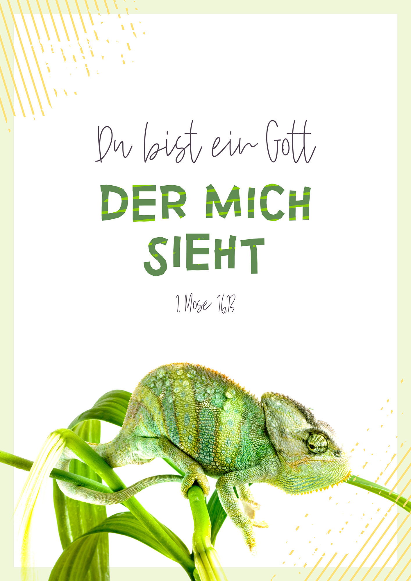 Poster - Ein Gott, der mich sieht (Chamäleon) – Jahreslosung 2023