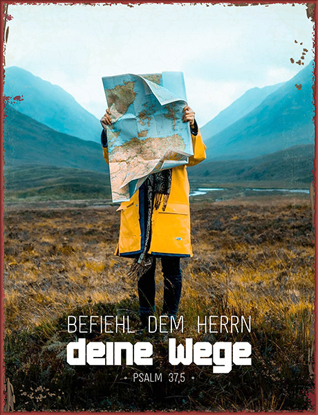 Metallschild groß - Befiehl dem Herrn (Landkarte) Metallschild groß - Befiehl dem Herrn (Landkarte)