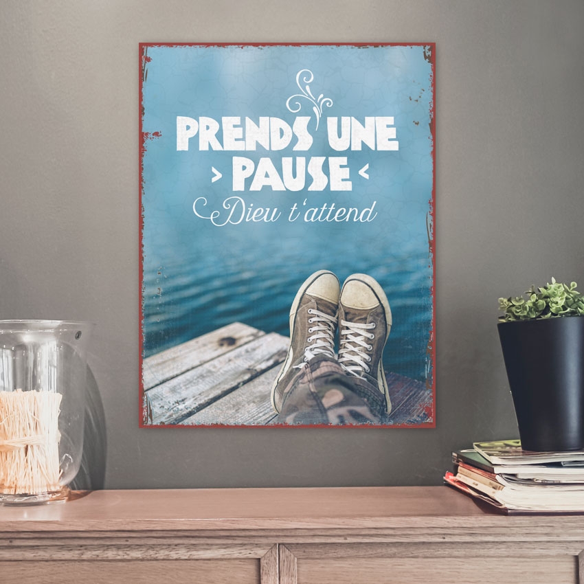 Metallschild groß - Dieu t'attend Metallschild groß - Dieu t'attend