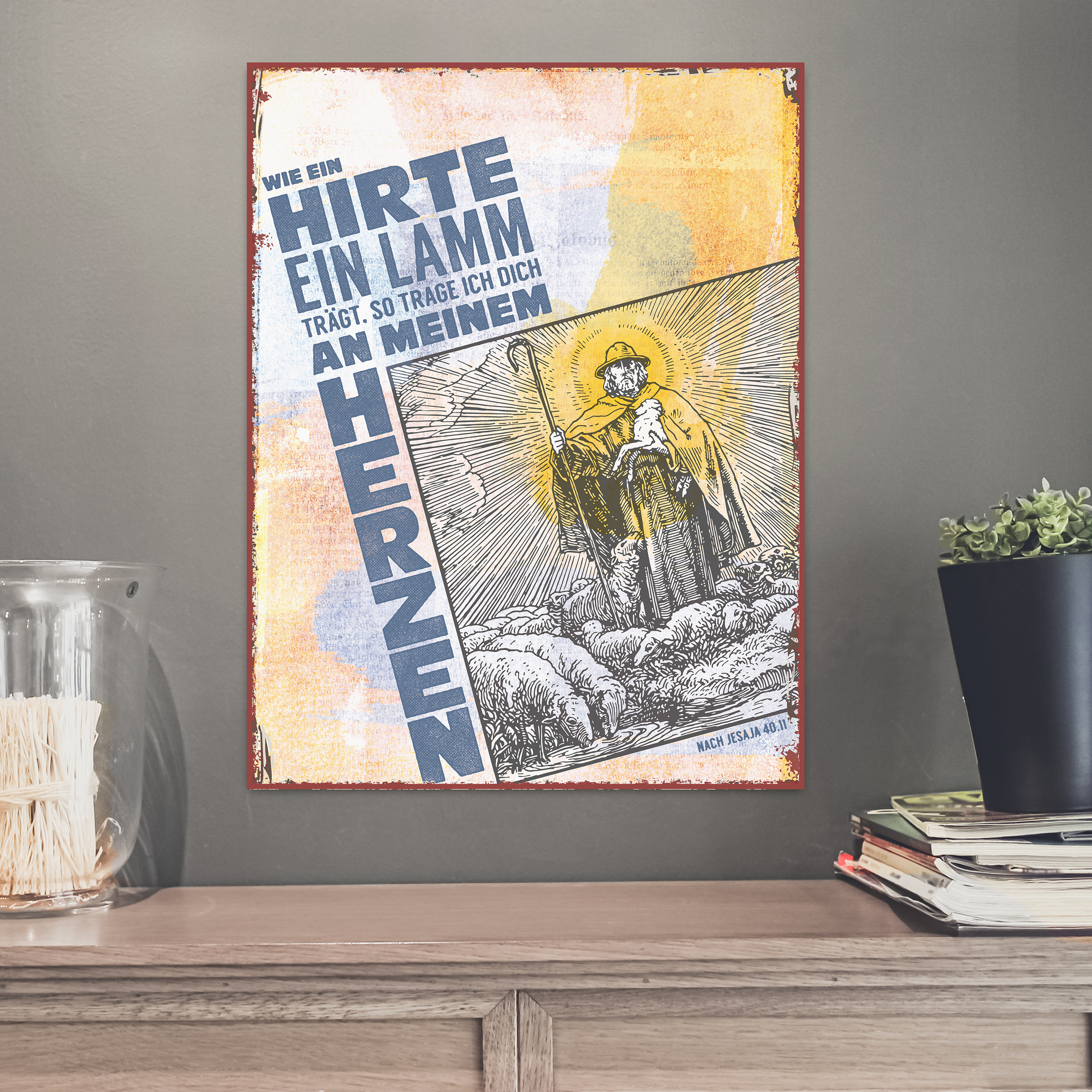 Metallschild groß - Hirte Metallschild groß - Hirte