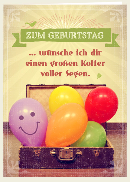 Faltkarte - zum Geburtstag - Koffer voller Segen