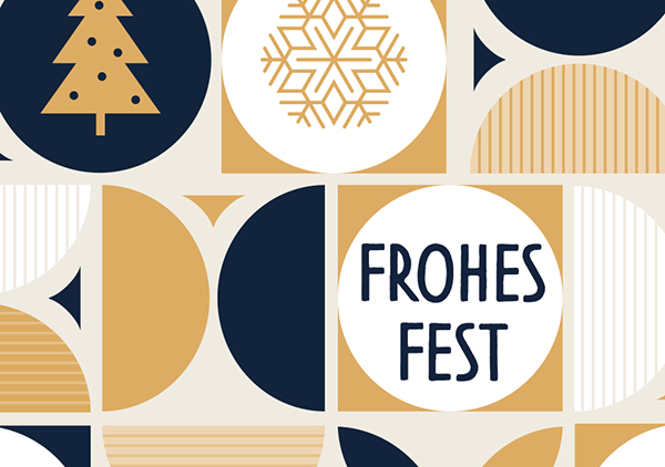 Mini - Frohes Fest (beige blau) Mini - Frohes Fest (beige blau)