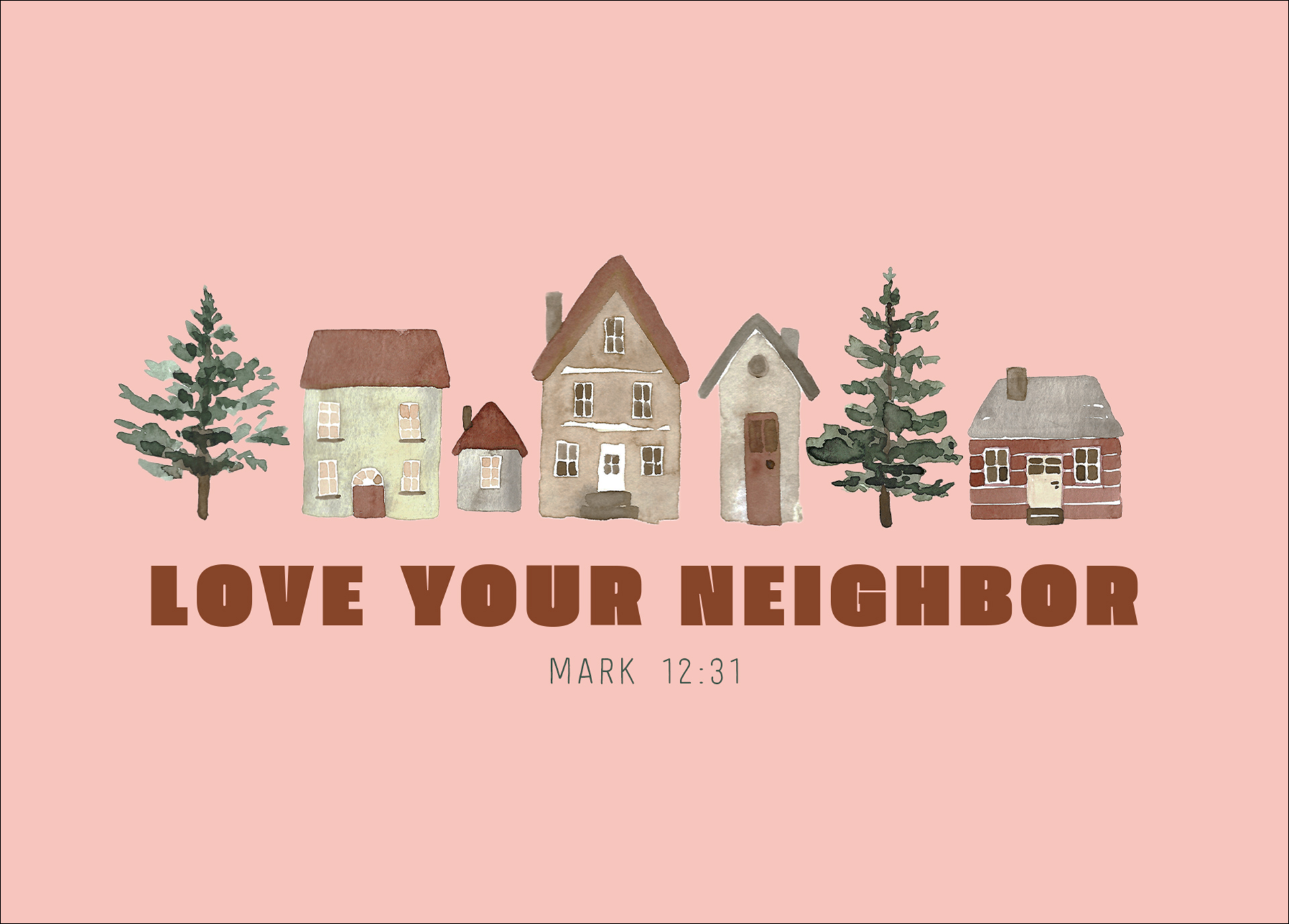 Postkarte - Love your neighbor