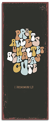 Metallschild lang – Jahreslosung Letter schwarz Metallschild lang - Letter schwarz