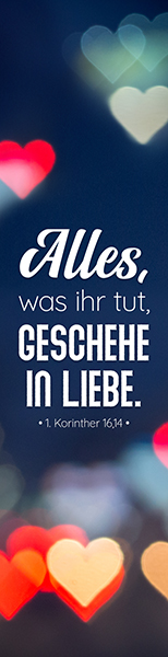 Segenszeichen - Liebe - Jahreslosung 2024 (blau)