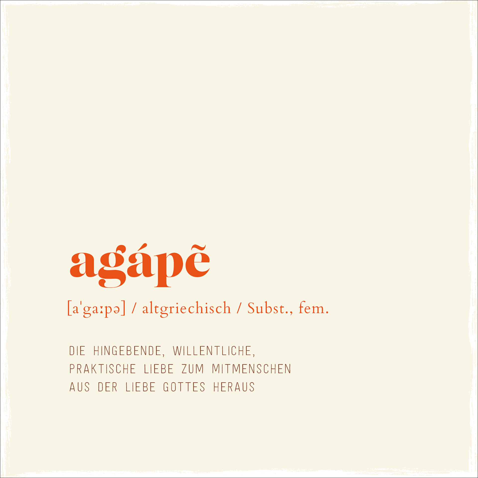 Holzschild klein - Agape - Die Liebe Gottes