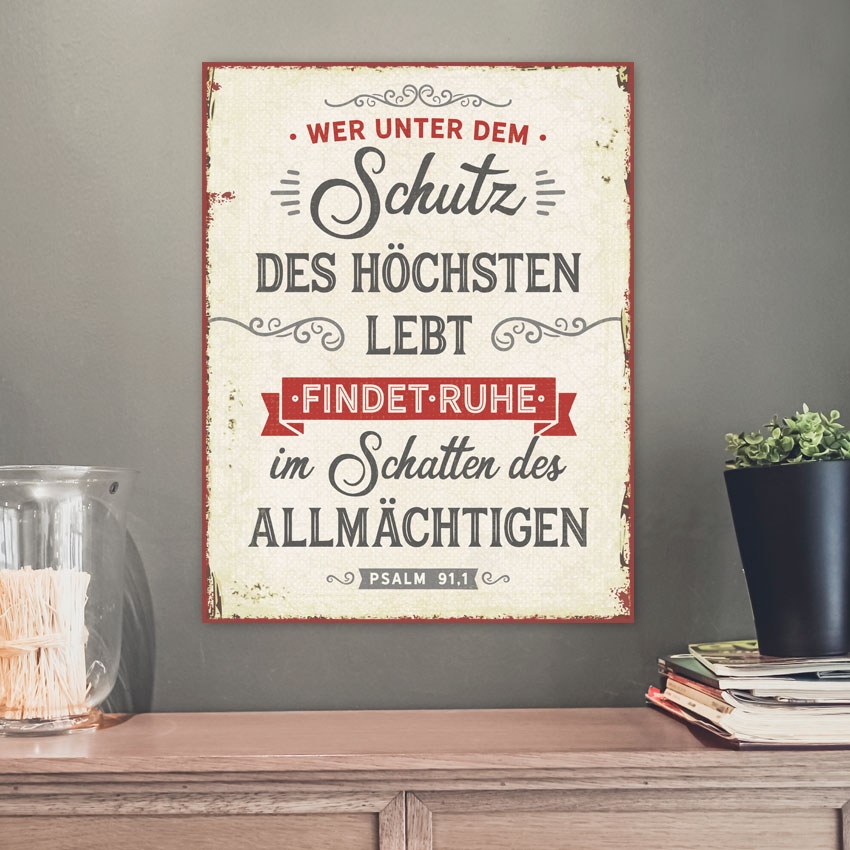 Metallschild groß - Im Schatten des Allmächtigen Metallschild groß - Im Schatten des Allmächtigen