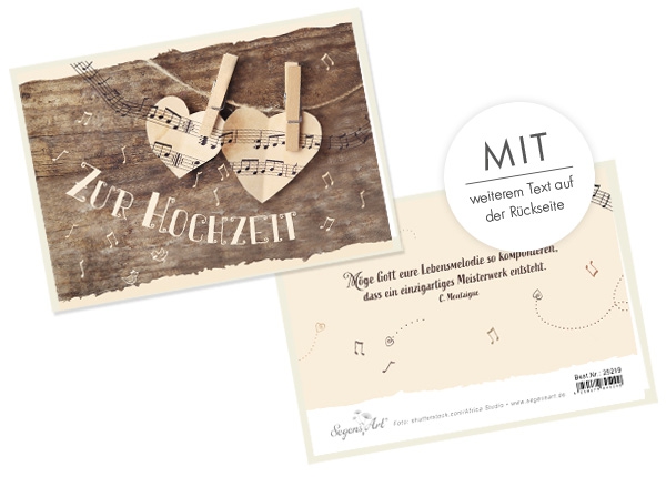 Faltkarte - Zur Hochzeit - Lebensmelodie komponieren Faltkarte - Zur Hochzeit - Lebensmelodie komponieren