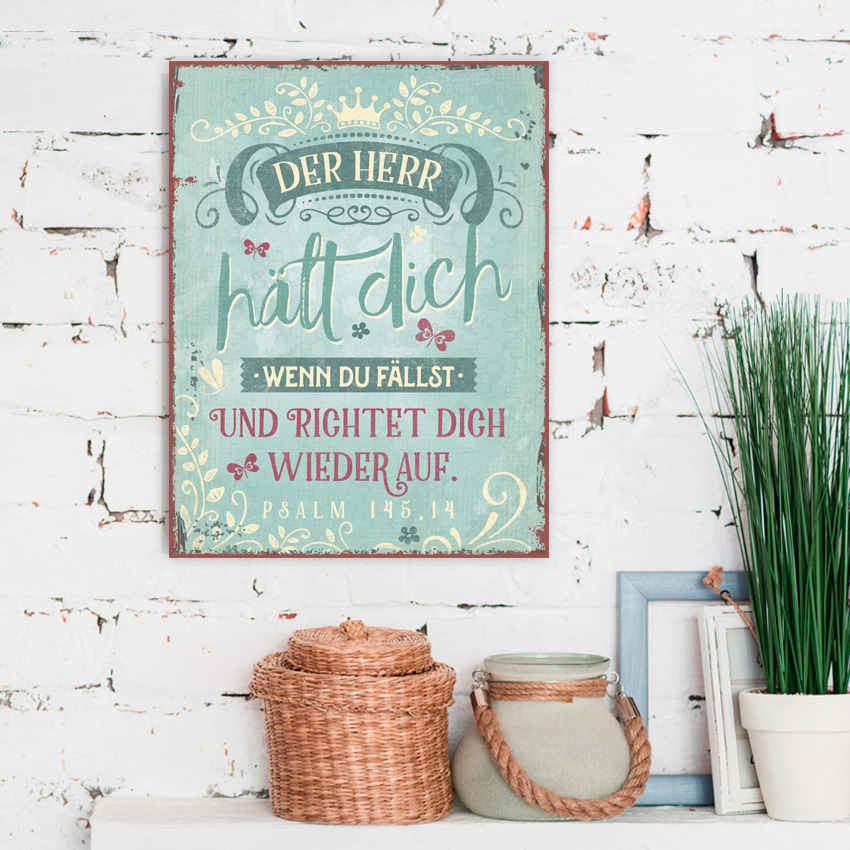 Metallschild groß - Gott richtet auf Metallschild groß - Gott richtet auf