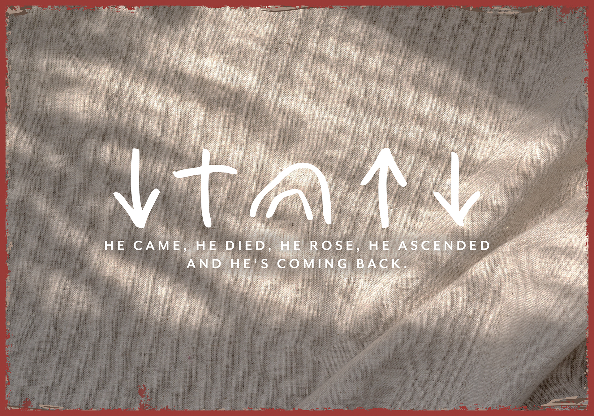 Metallschild klein - Came, died, rose, ascended, coming back