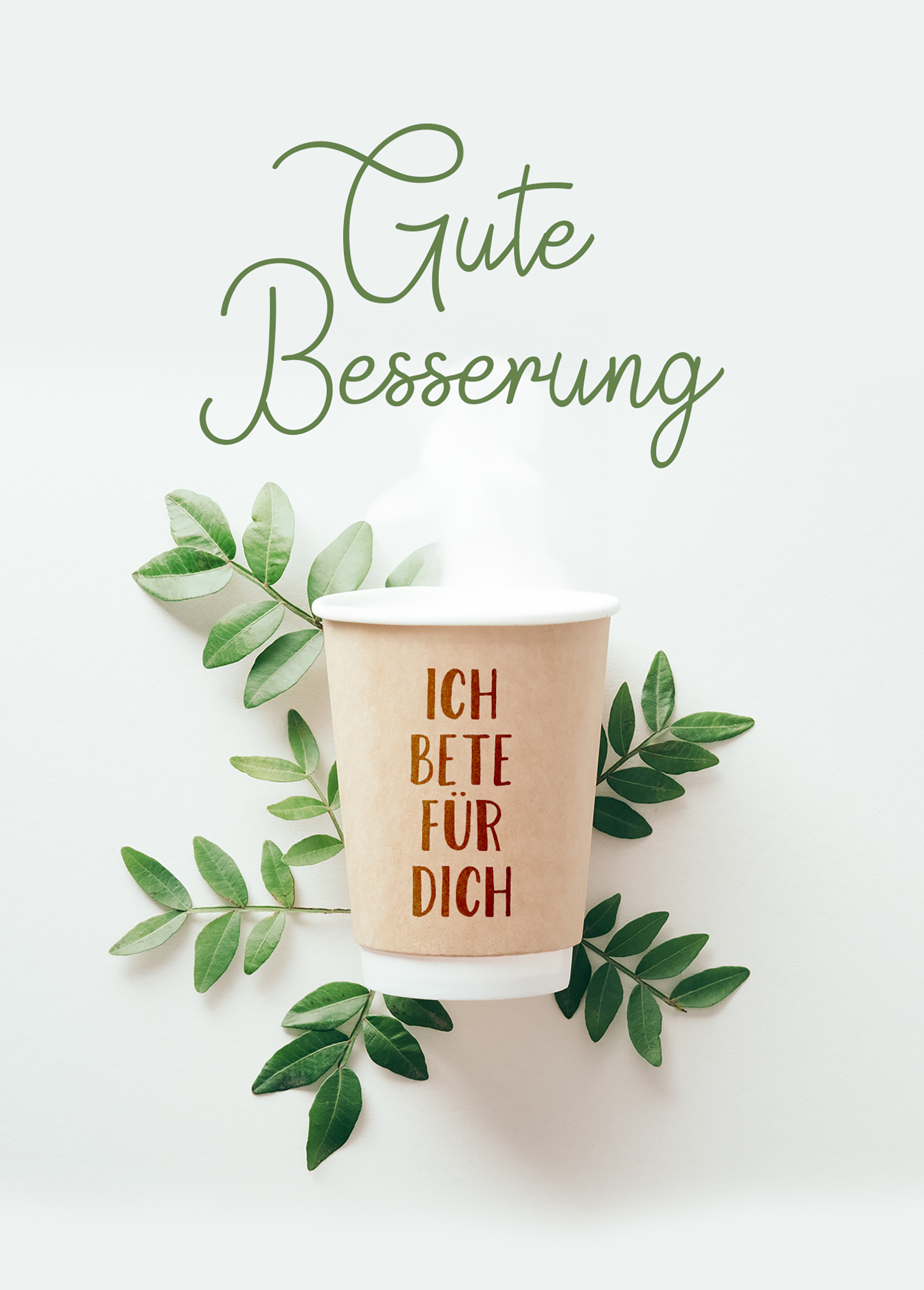 Postkarte - Gute Besserung (Becher)
