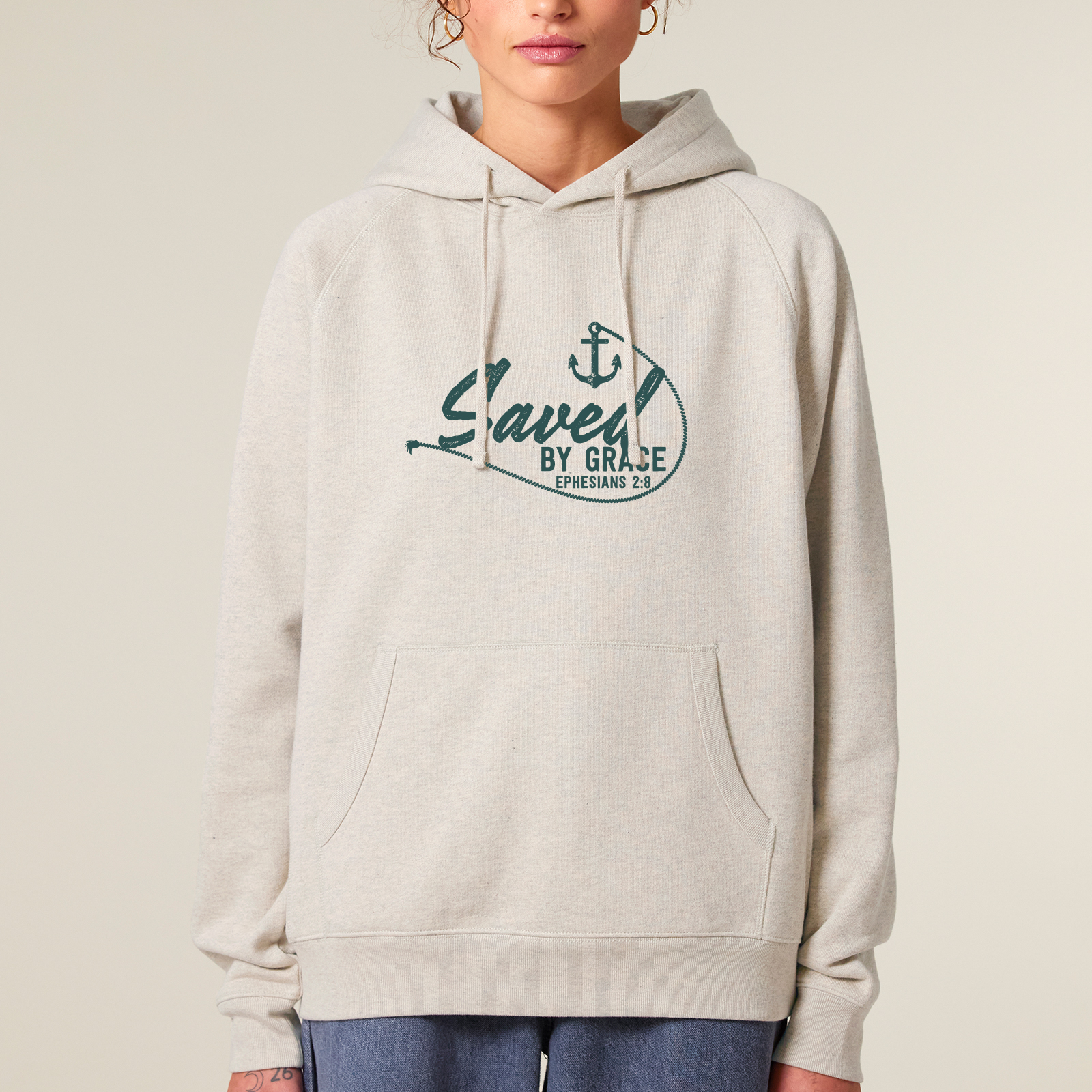 Hoodie Saved (beige)-S Hoodie Saved (beige)-S