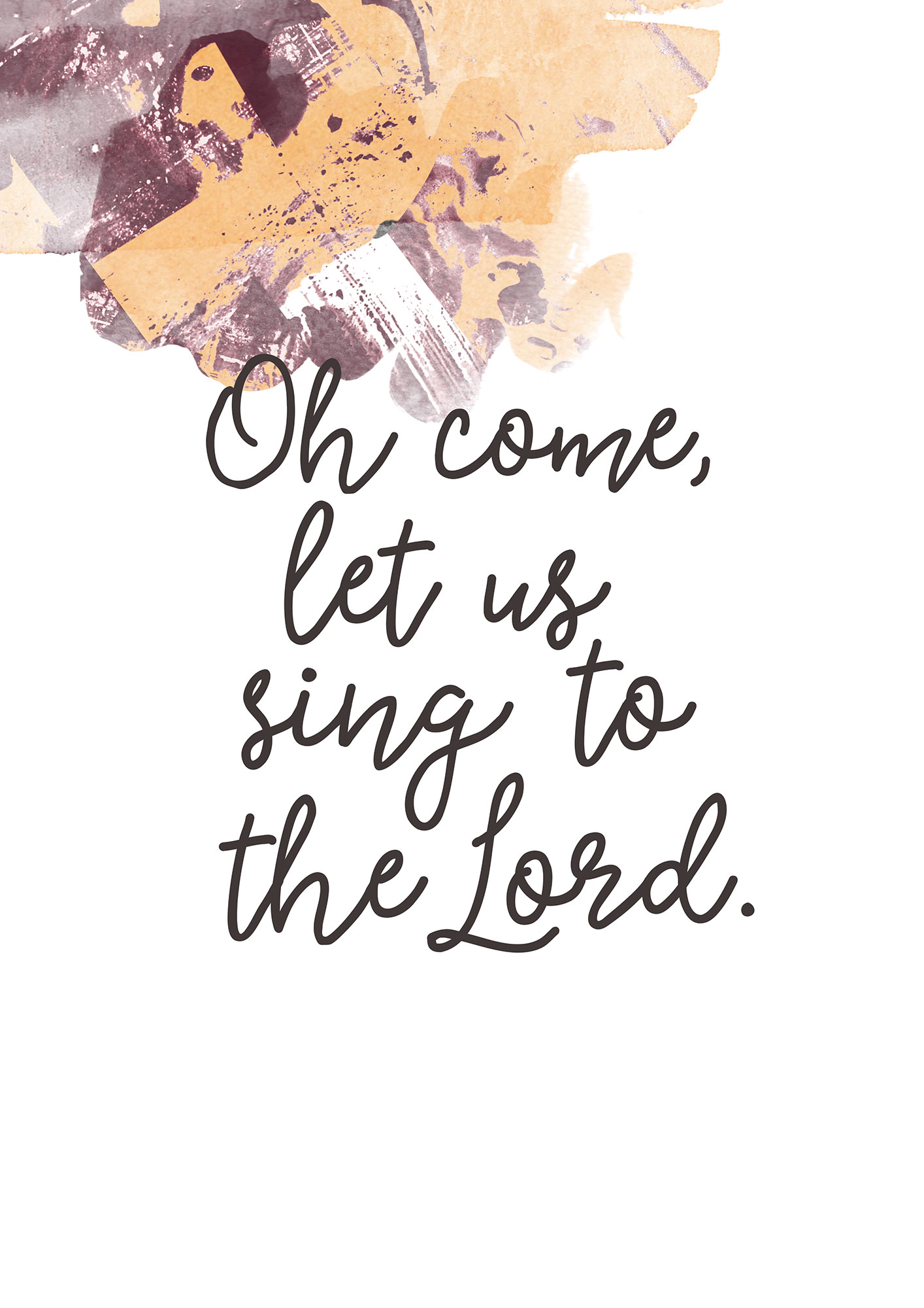 Poster – Oh come Poster - Oh come, let us sing to the Lord