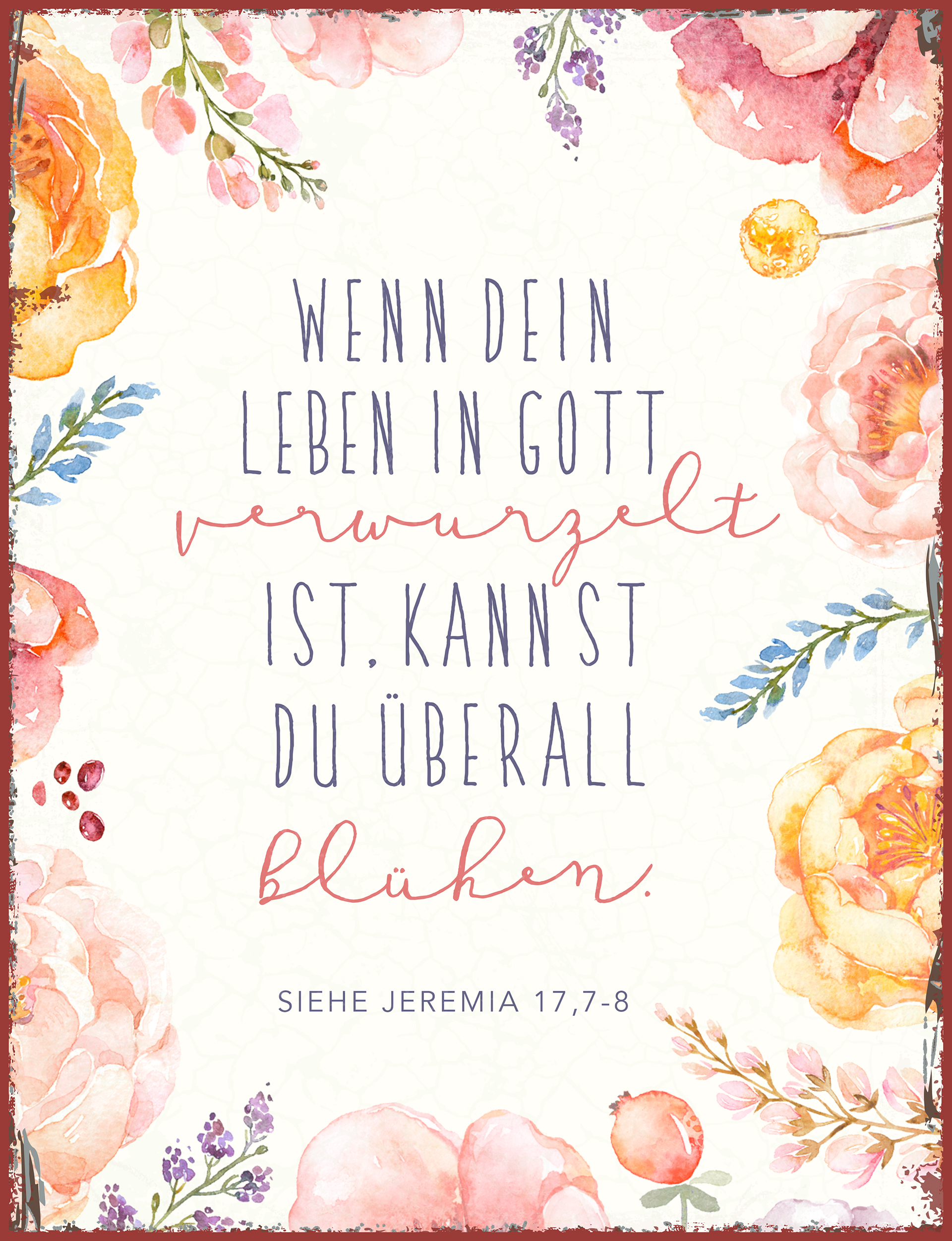 Metallschild groß - In Gott verwurzelt