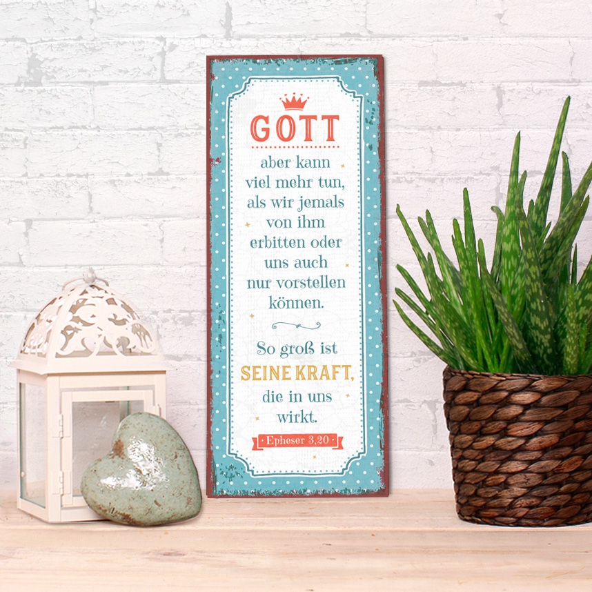 Metallschild lang - So groß ist seine Kraft Metallschild lang - So groß ist seine Kraft