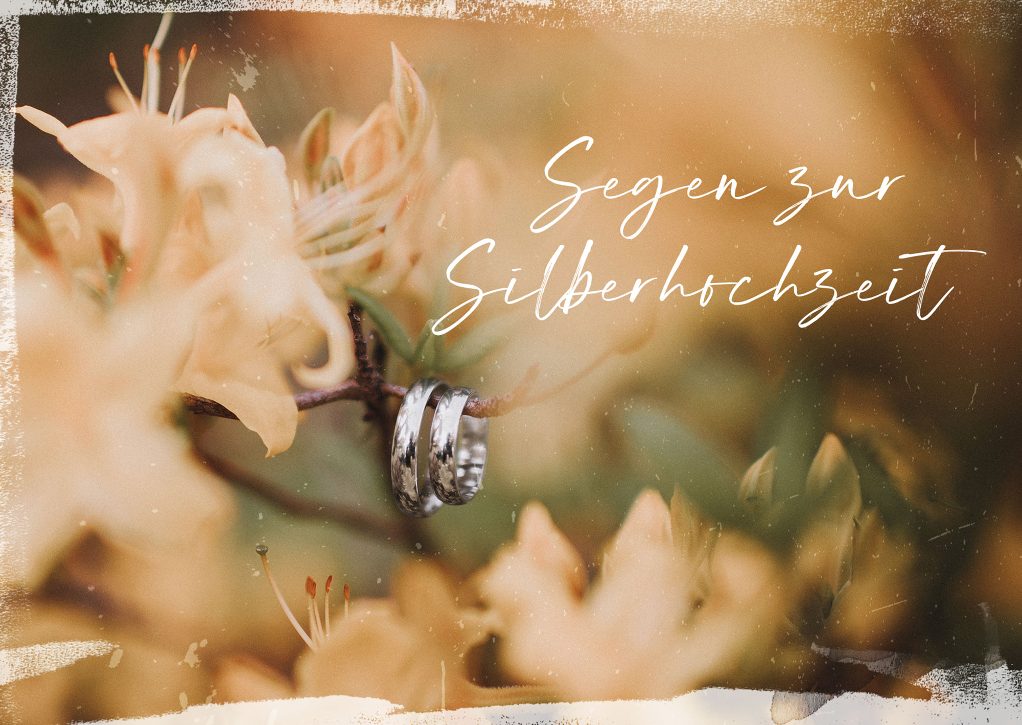 Faltkarte - Segen zur Silberhochzeit (Ringe)