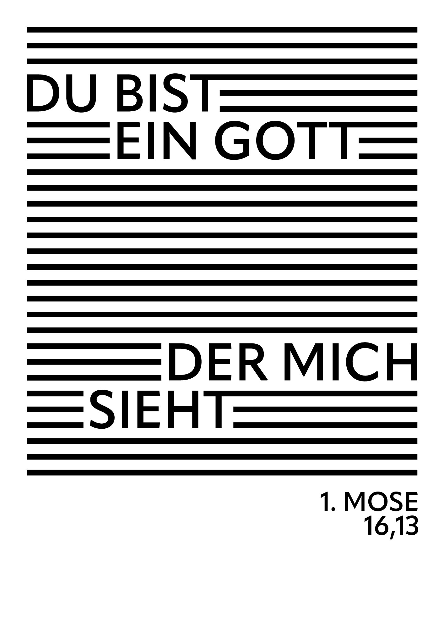 Poster - Ein Gott, der mich sieht (Linien) – Jahreslosung 2023