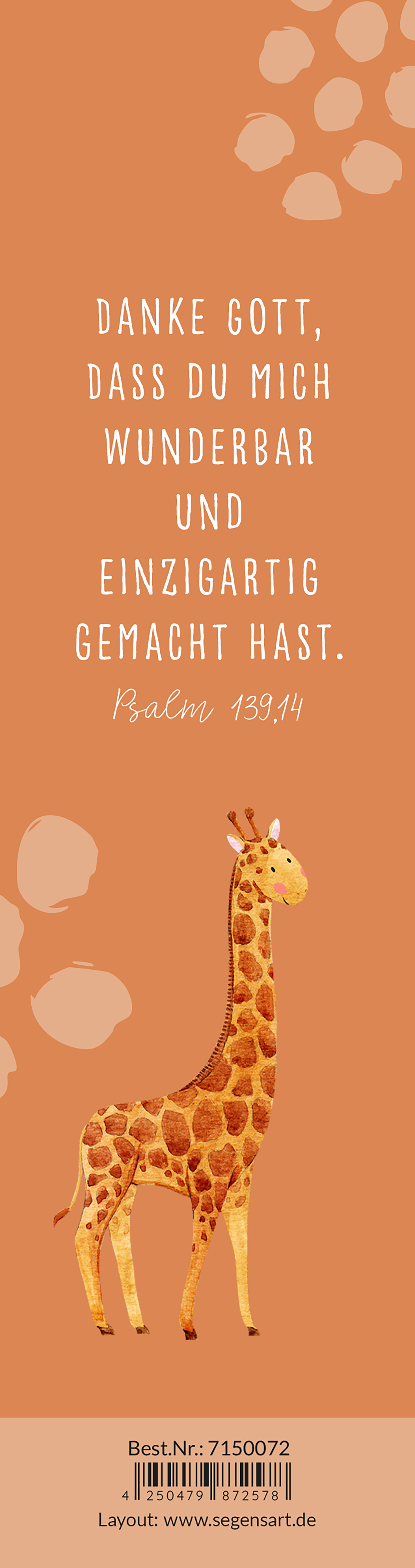 Lesezeichen für Kinder - Ich bin wunderbar gemacht - Affirmation