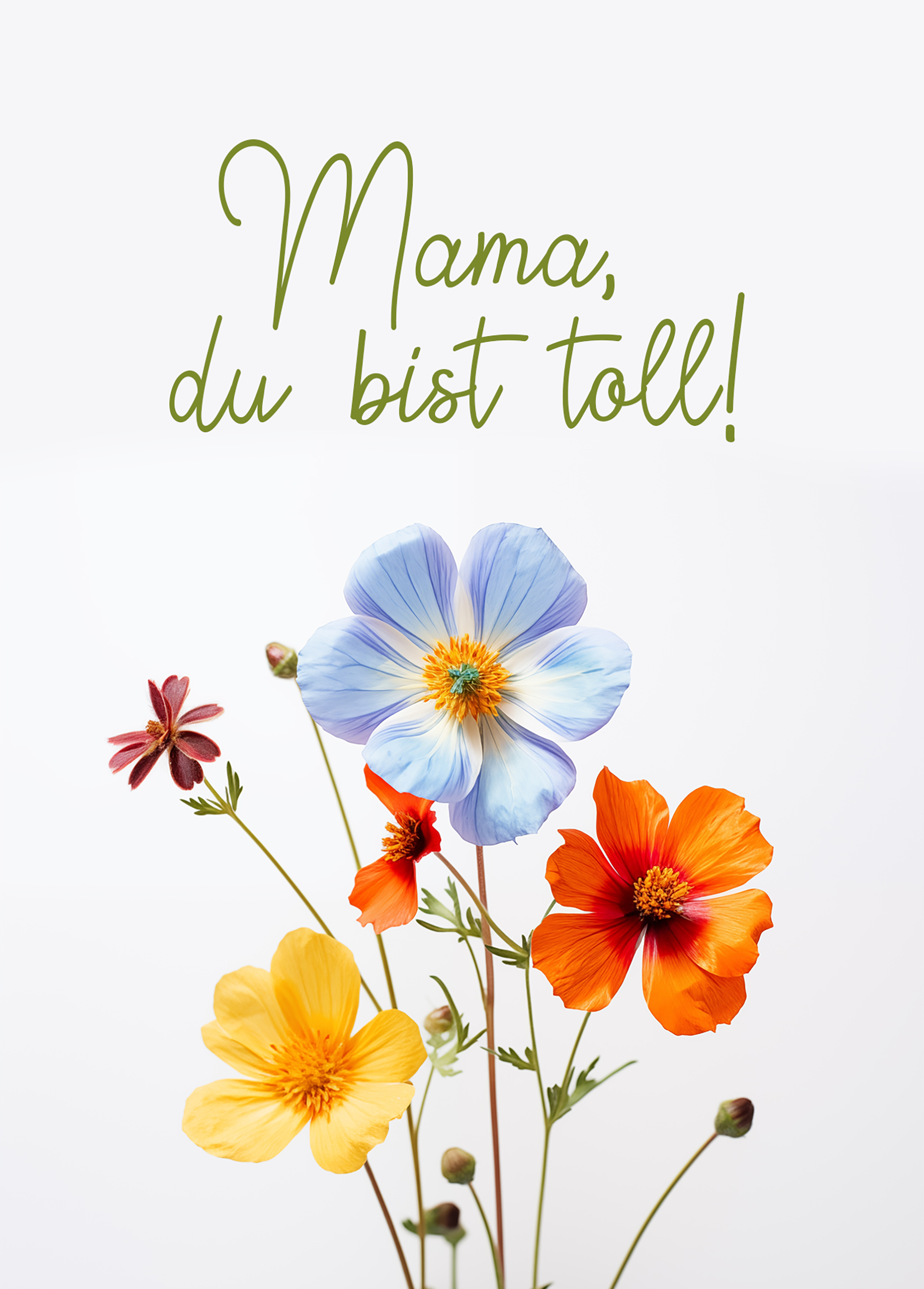 Postkarte - Mama du bist toll!