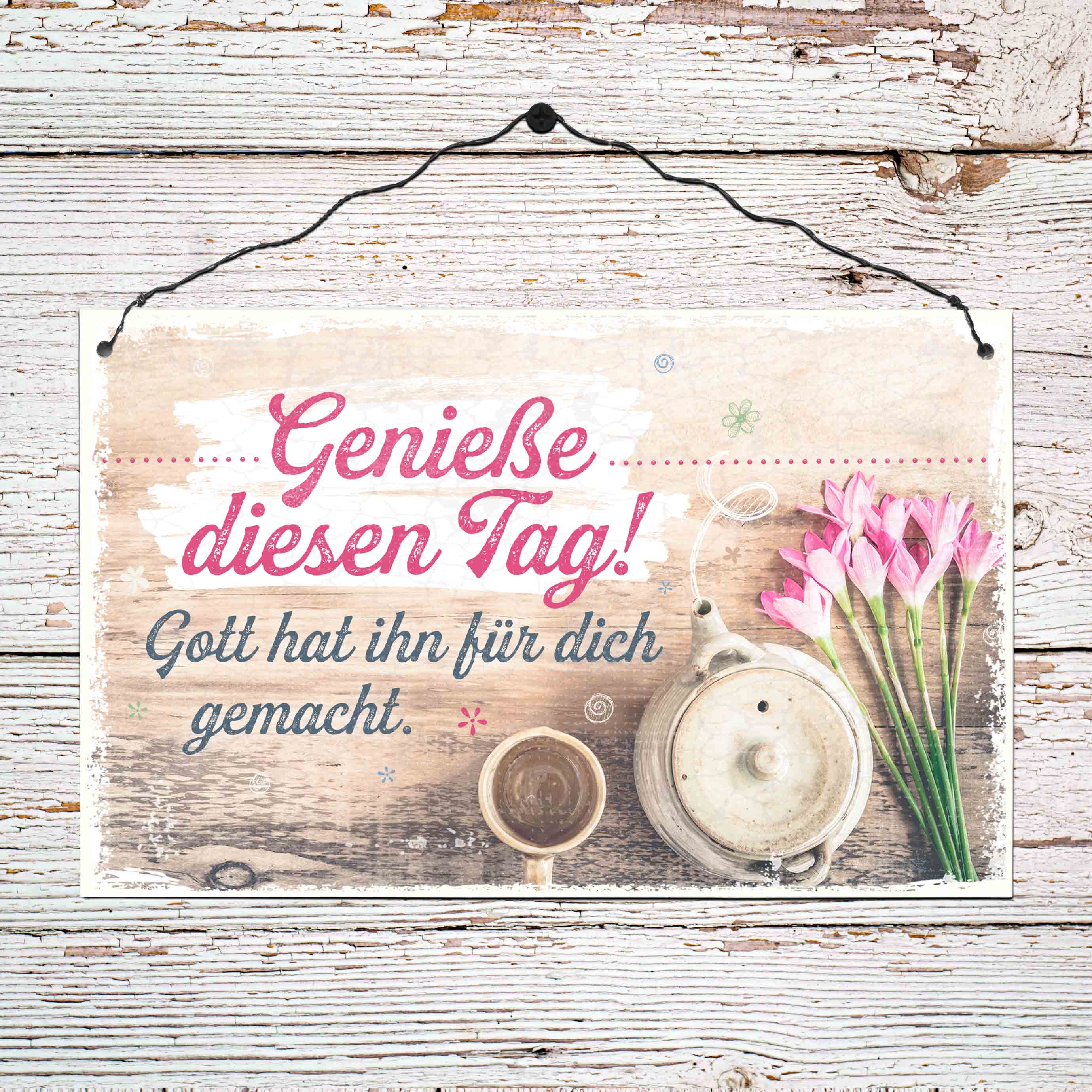 Holzschild groß - Genieße diesen Tag Holzschild groß - Genieße diesen Tag