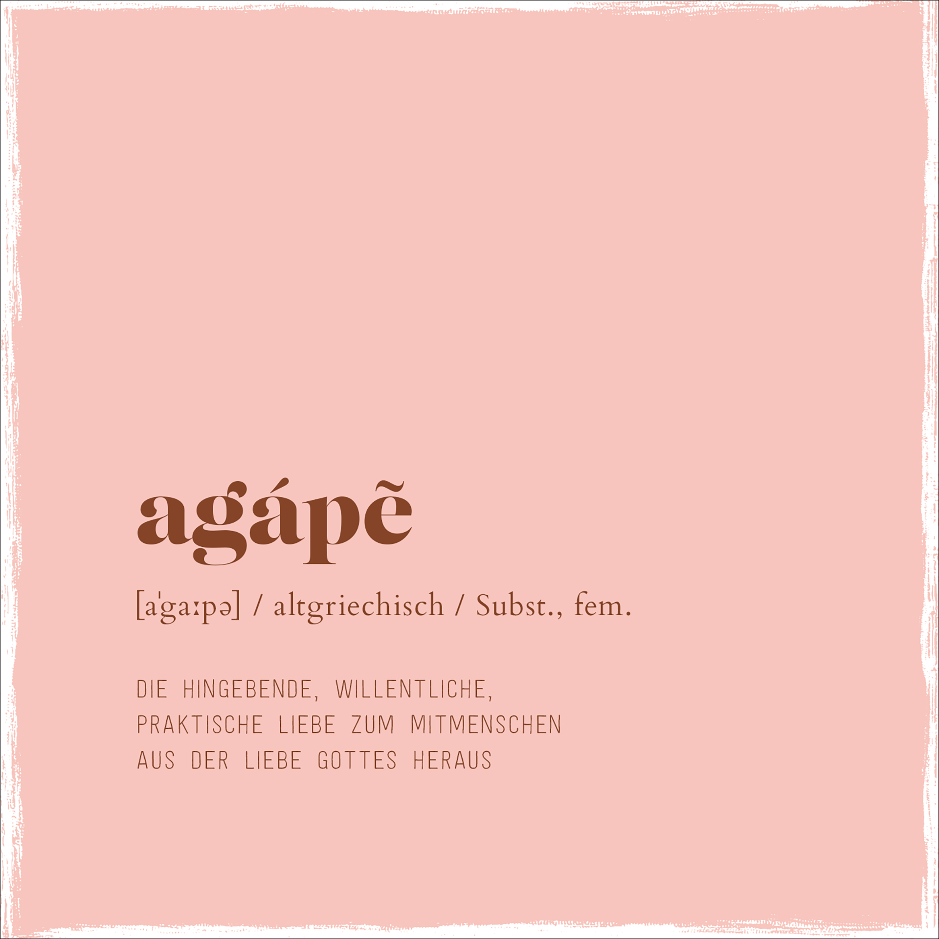 Holzschild klein - Agape - Die Liebe Gottes