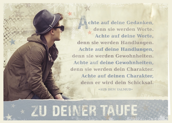 Faltkarte - Taufe - Achte auf deine Gedanken