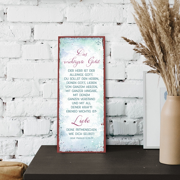 Metallschild lang - Das wichtigste Gebot Metallschild lang - Das wichtigste Gebot