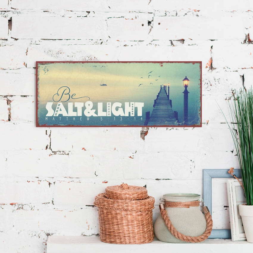 Metallschild lang - Salt & light Metallschild lang - Salt & light