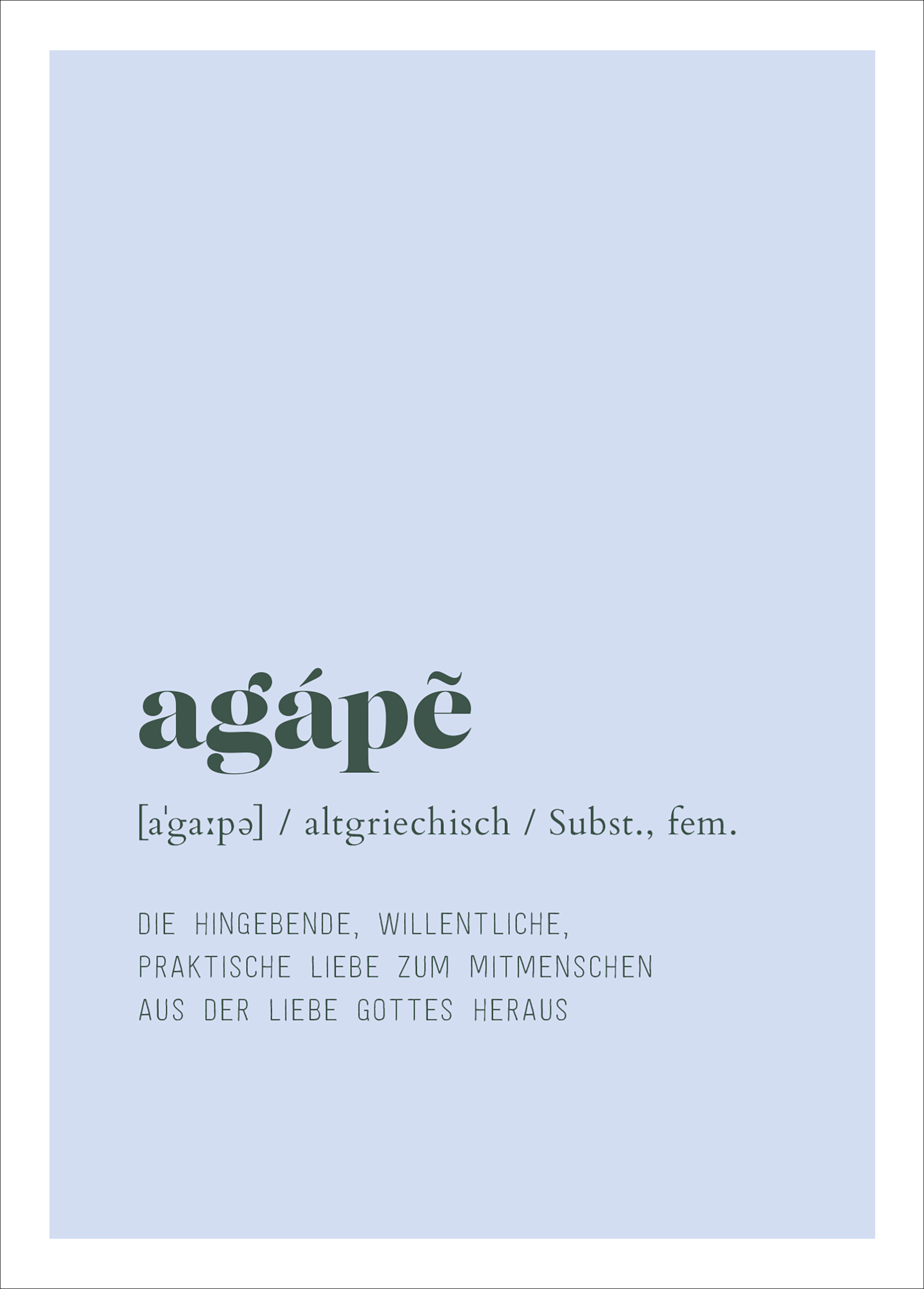 Postkarte - agápē - Die Liebe Gottes