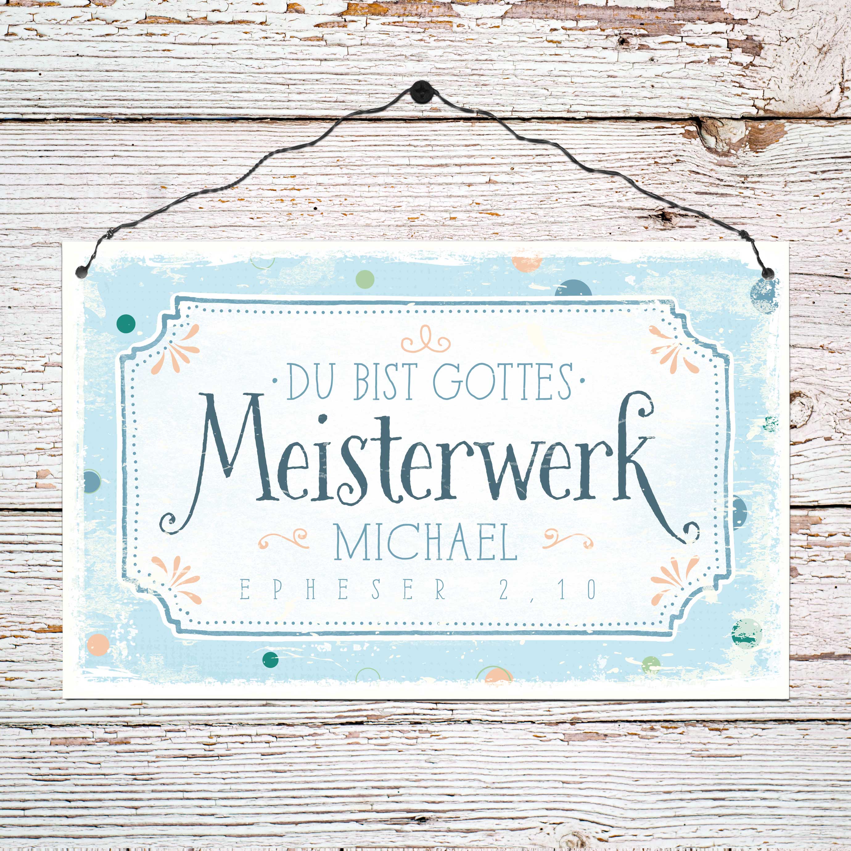 Persönliches Holzschild groß - Meisterwerk Persönliches Holzschild groß - Meisterwerk