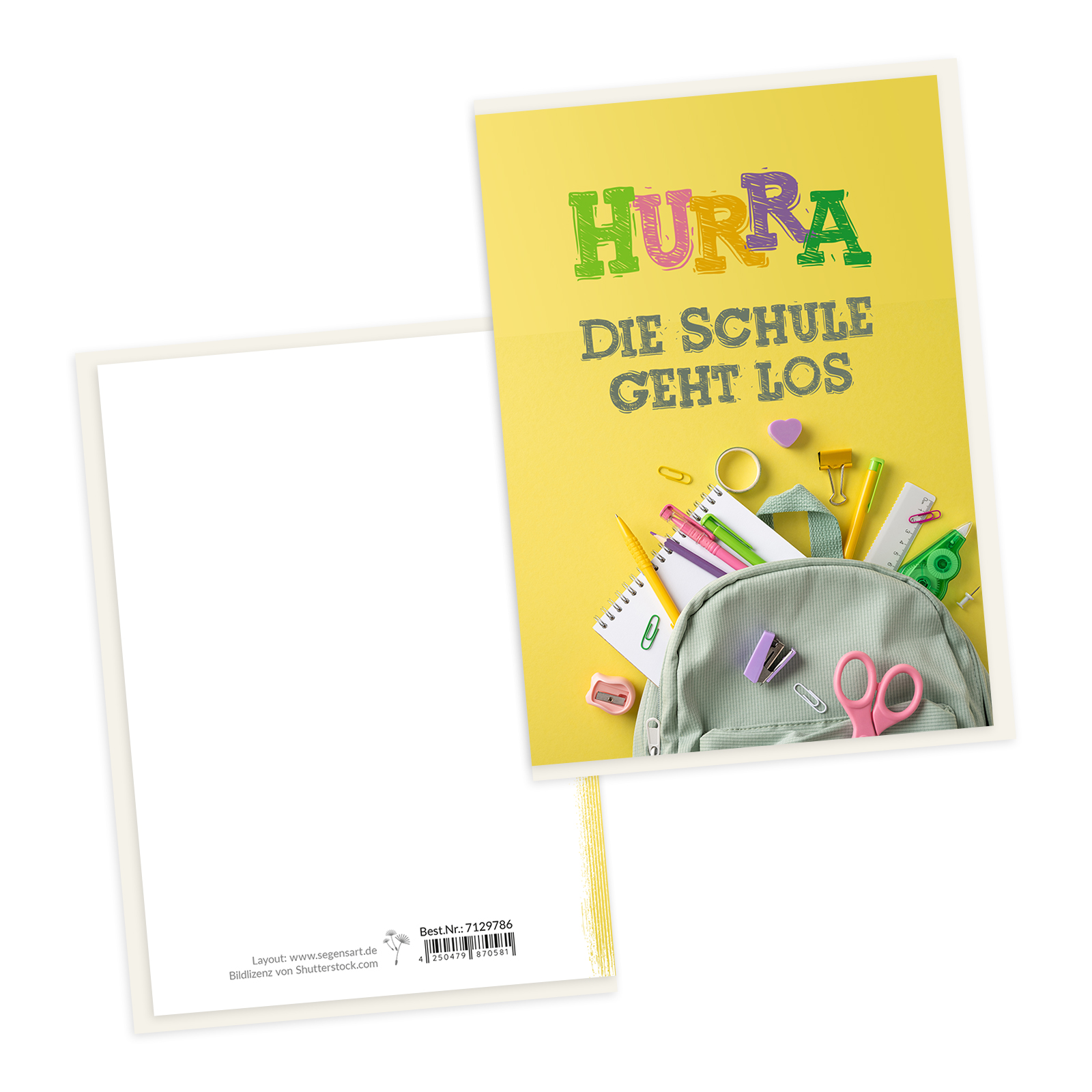 Faltkarte - Hurra - die Schule geht los