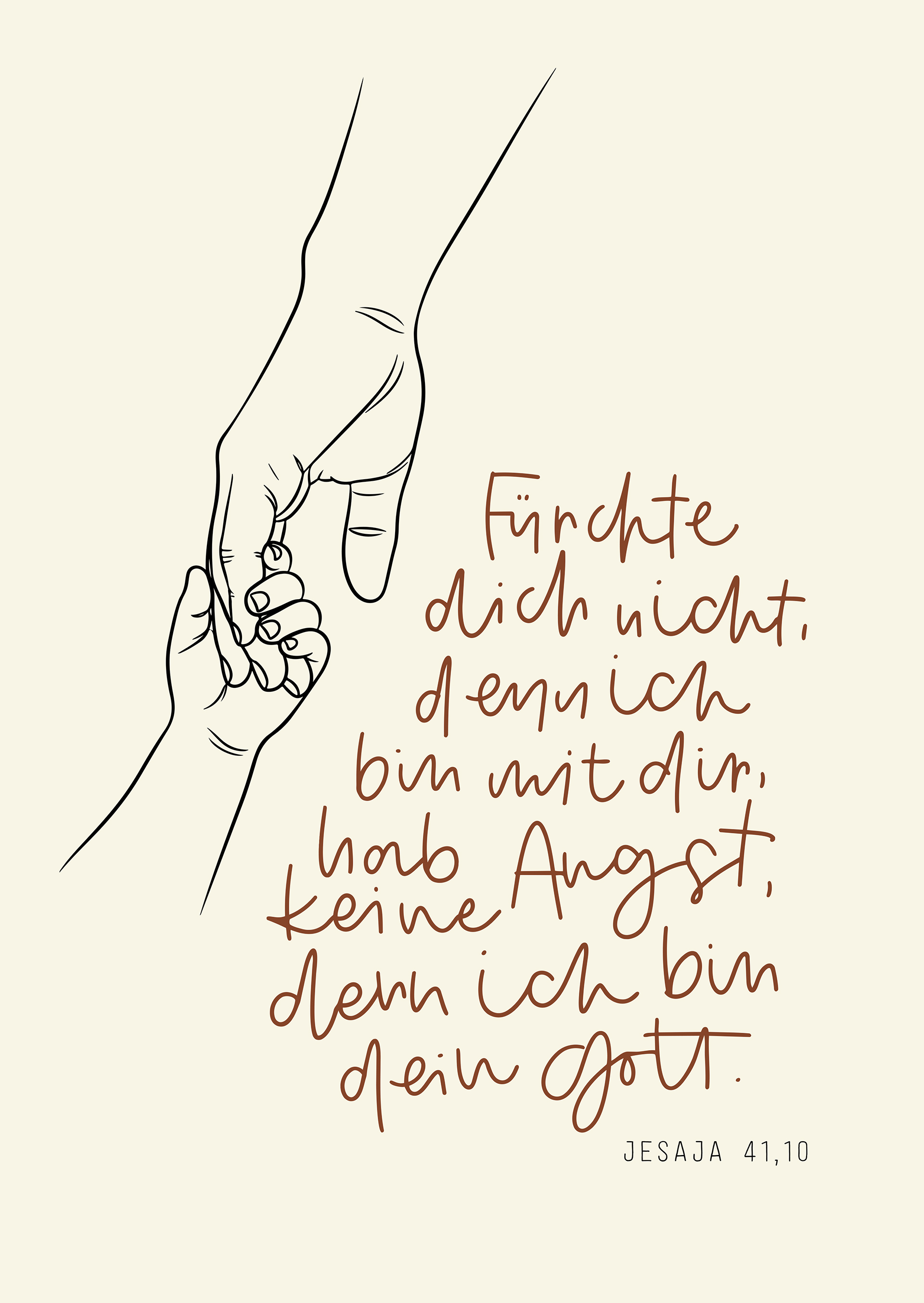 Poster - Jahreslosung 2027 - Fürchte dich nicht - Hand halten
