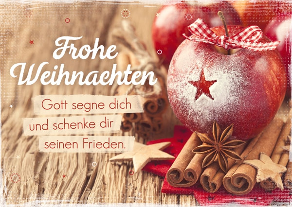 Postkarte - Frohe Weihnachten - Gott segne dich Postkarte - Frohe Weihnachten - Gott segne dich
