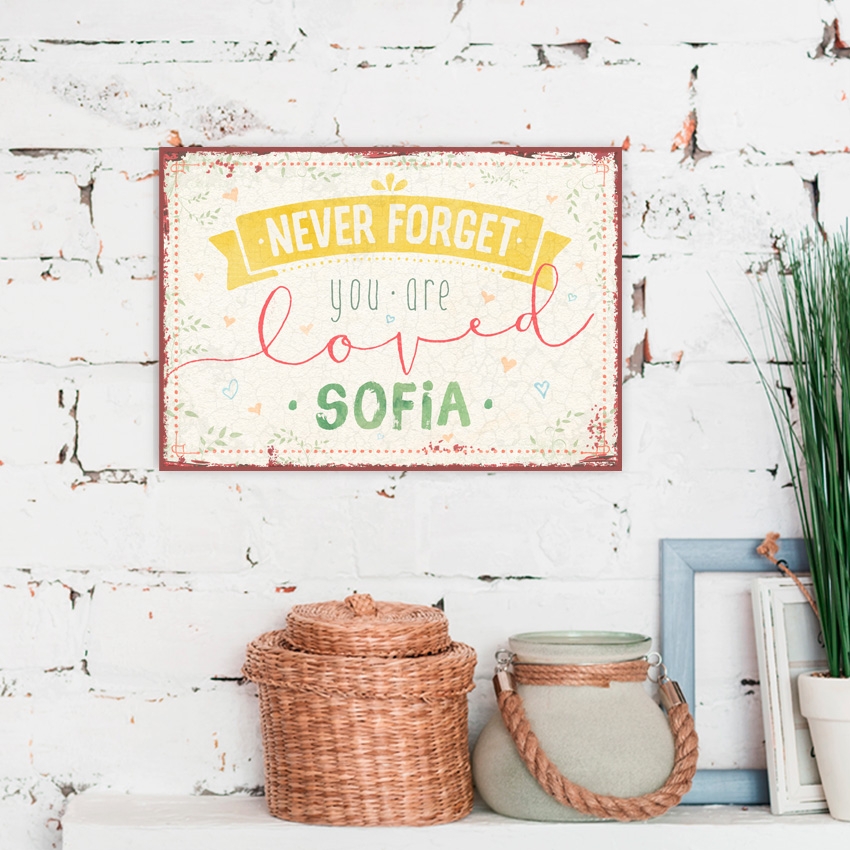 Persönliches Metallschild klein - Never forget Persönliches Metallschild klein - Never forget