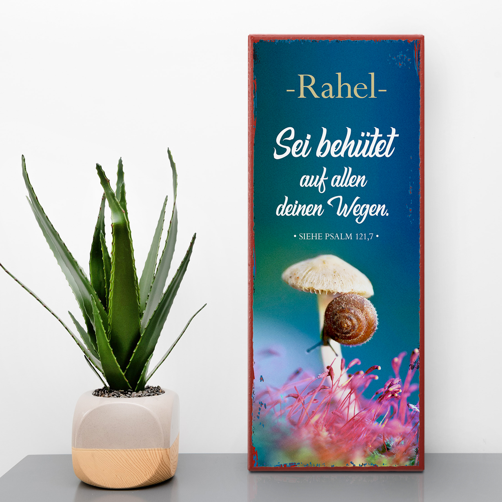 Persönliches Metallschild lang - Sei behütet