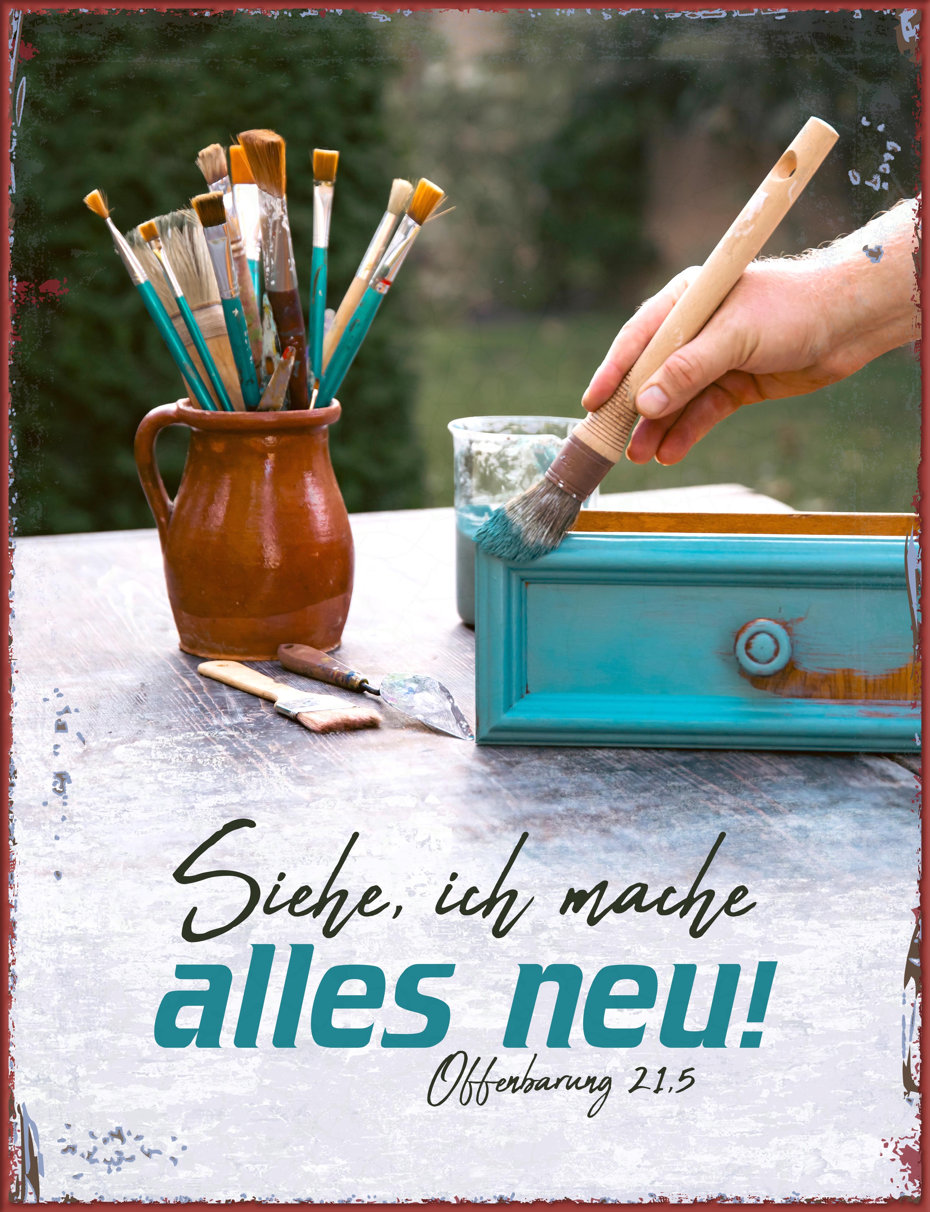 Metallschild groß - Jahreslosung 2026 - Upcycling Metallschild groß - Jahreslosung 2026 - Upcycling
