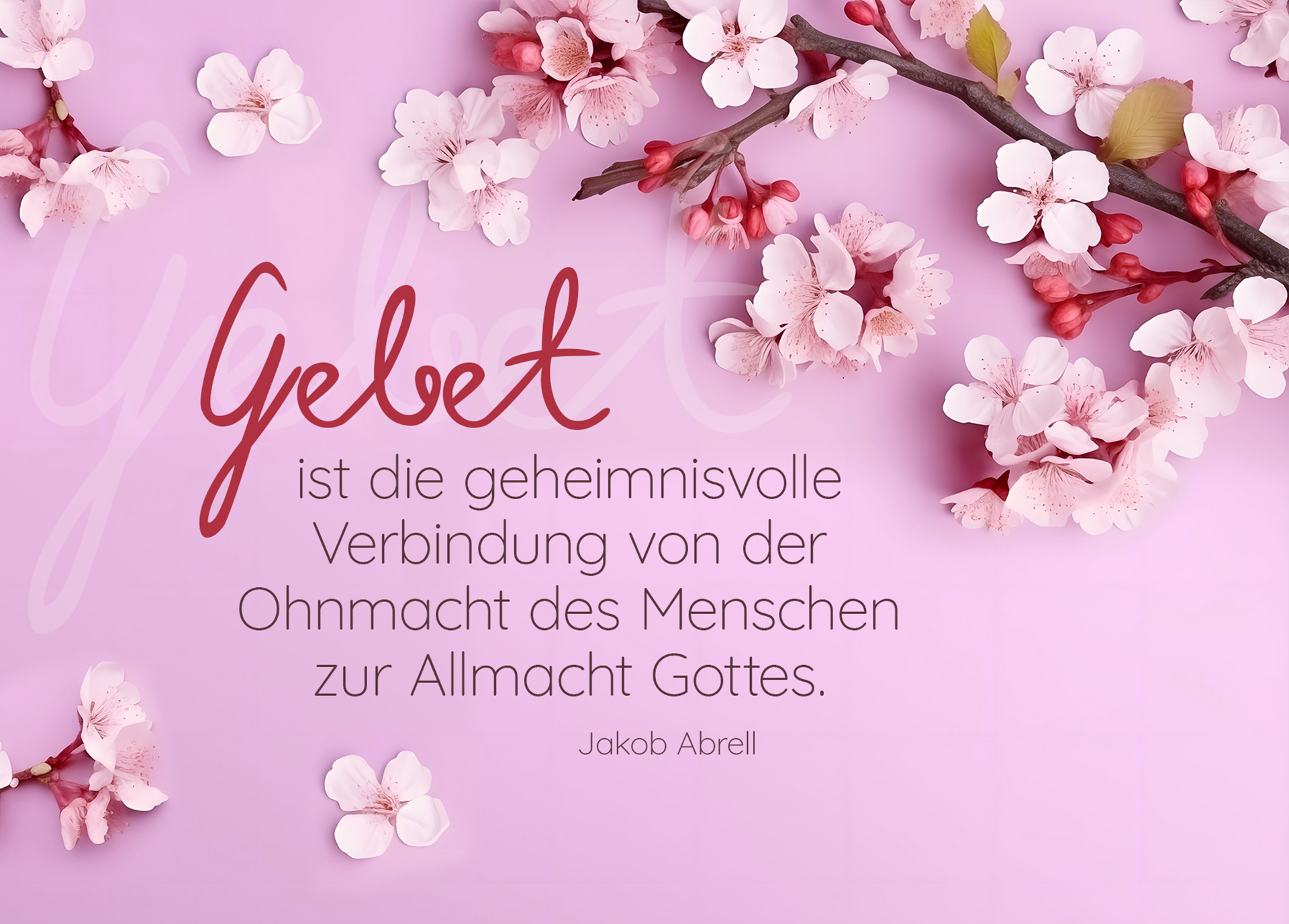 Postkarte - Gebet ist die geheimnisvolle Verbindung