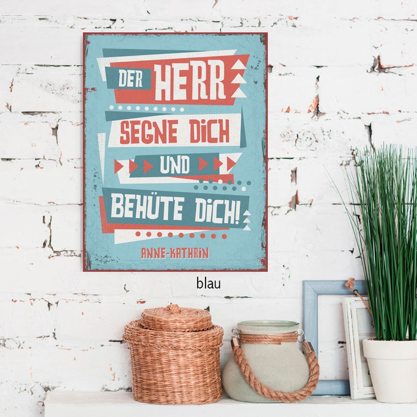 Persönliches Metallschild groß - Segne und behüte