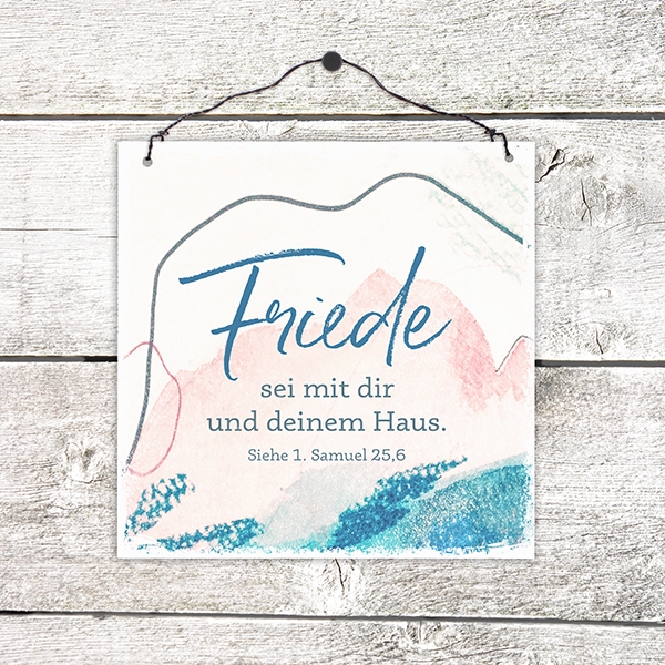 Holzschild klein - Friede (rosa) Holzschild klein - Friede (rosa)