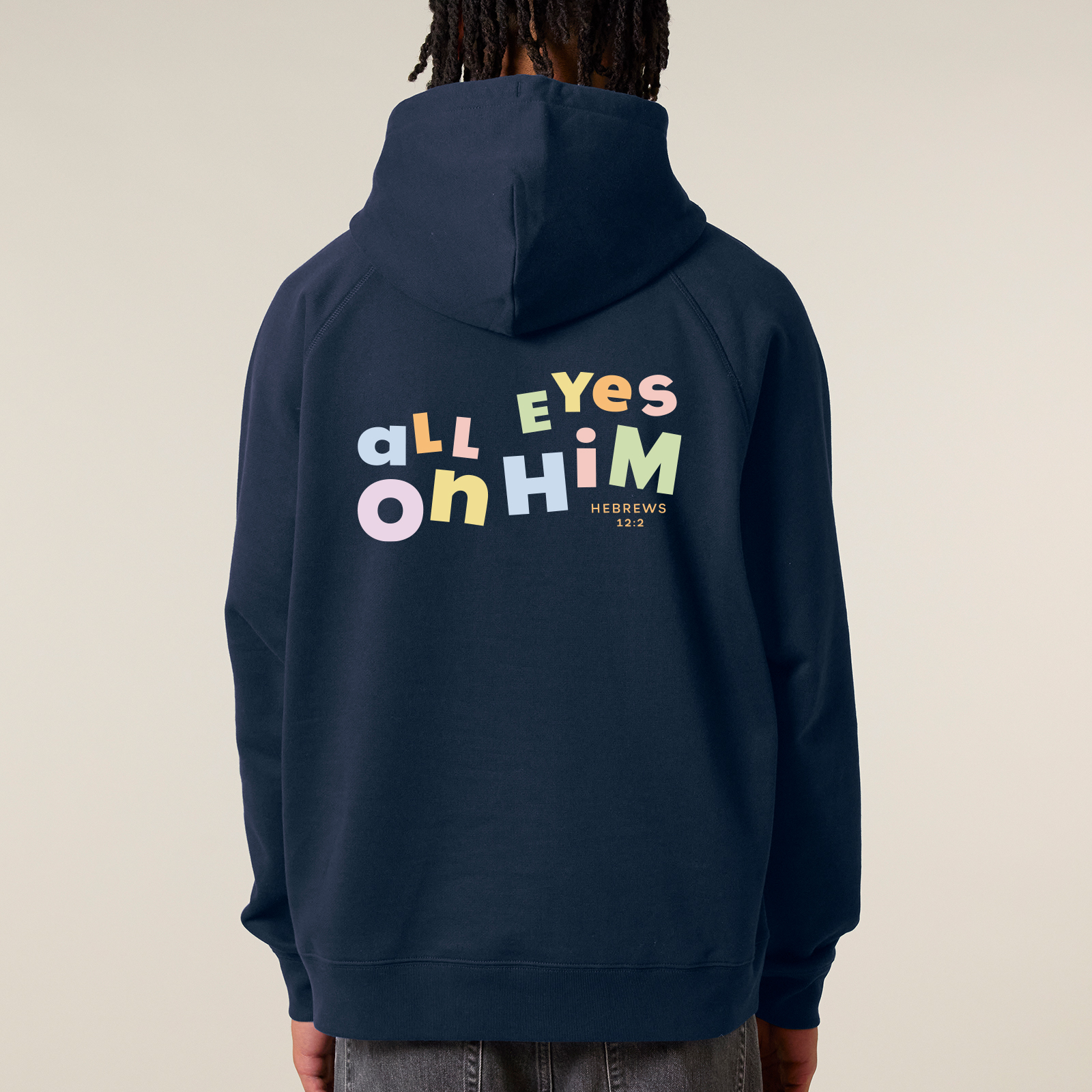 Hoodie AllEyesOnHim (dunkelblau)-S Hoodie AllEyesOnHim (dunkelblau)-S