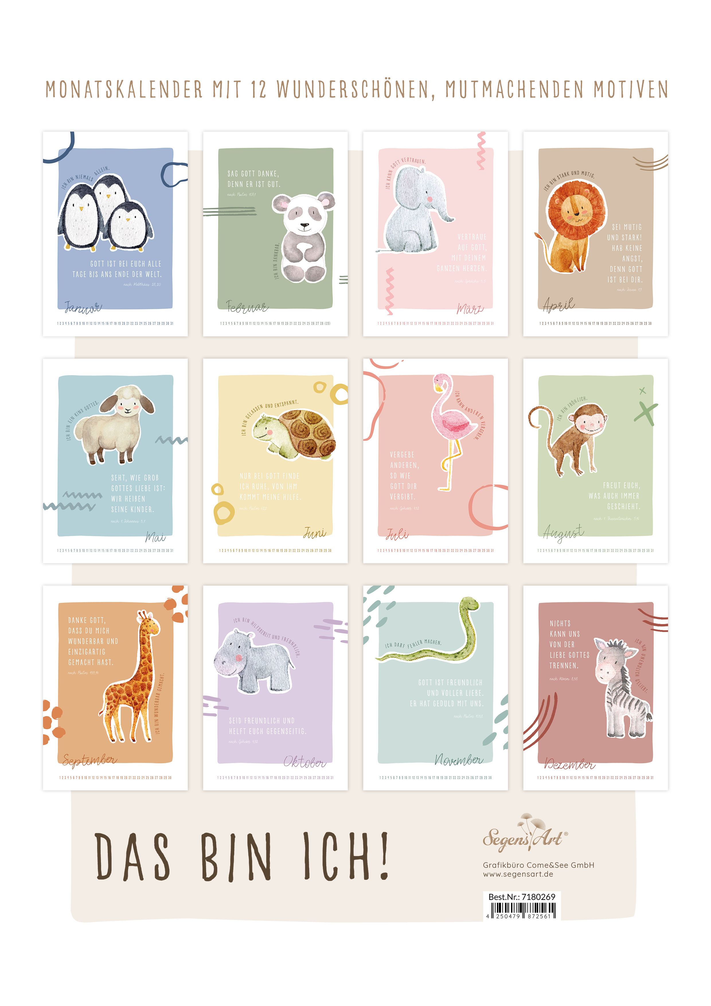 Immerwährender Kinderkalender - Das bin ich - Affirmationen
