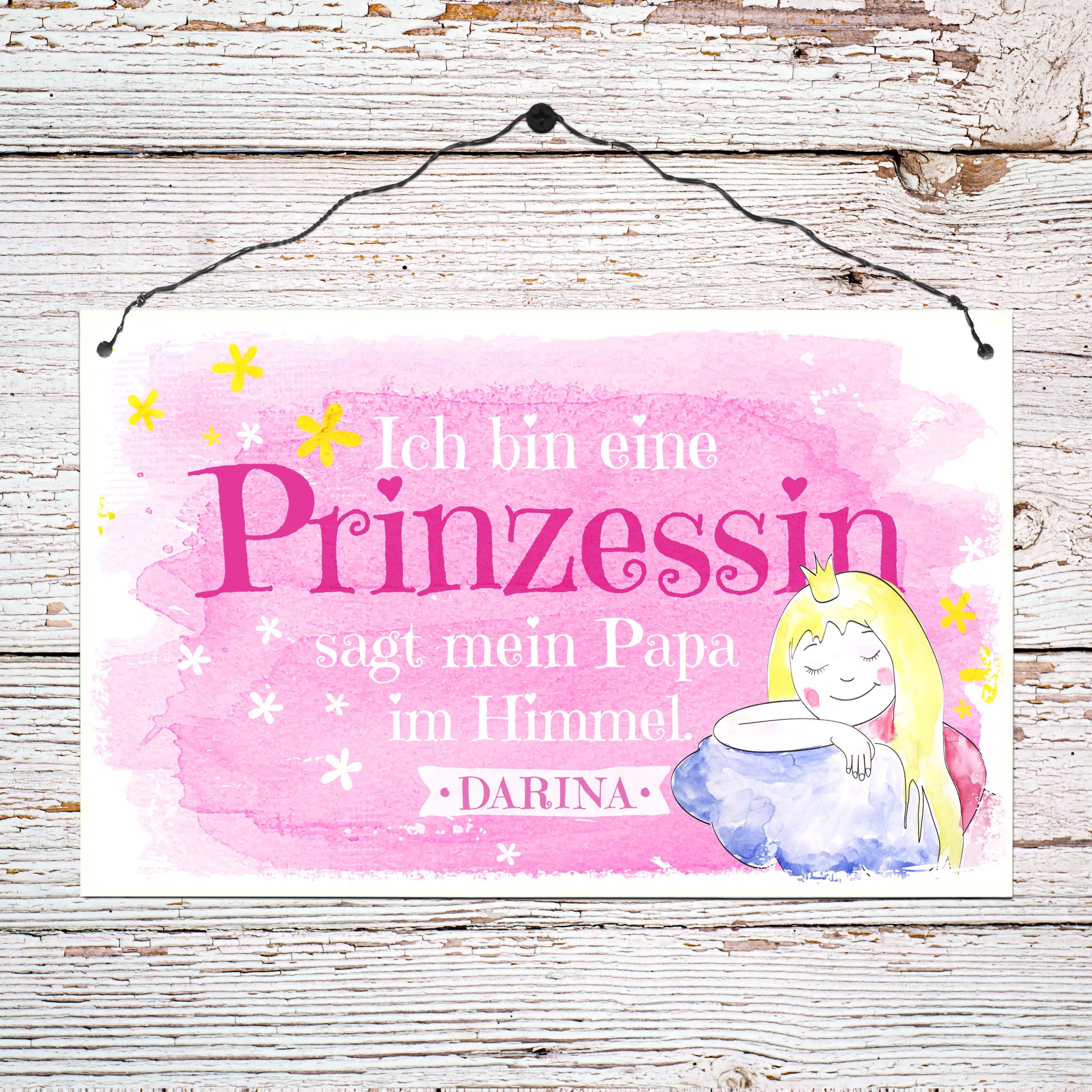 Persönliches Holzschild groß - Prinzessin Persönliches Holzschild groß - Prinzessin