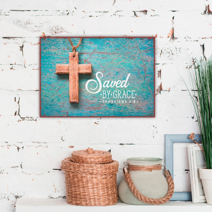 Metallschild klein - Saved by grace Metallschild klein - Saved by grace