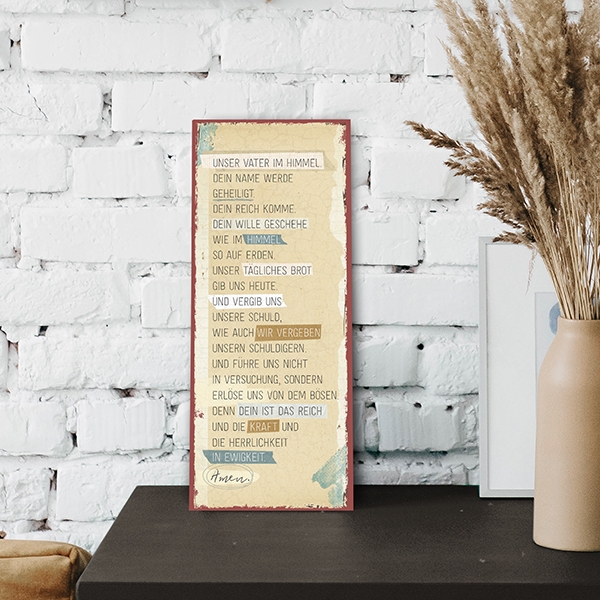 Metallschild lang - Vaterunser Metallschild lang - Vaterunser