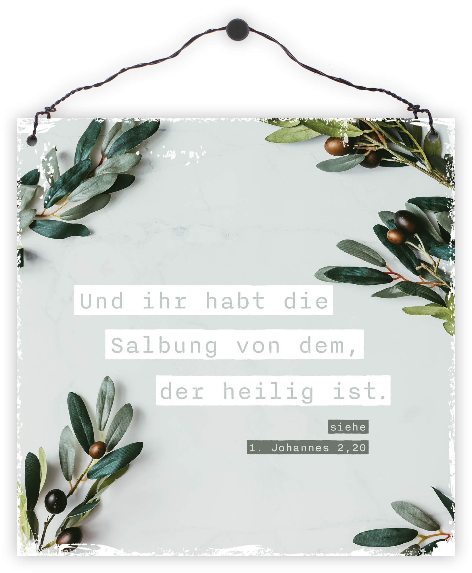 Holzschild quadratisch – Salbung Holzschild klein - Salbung